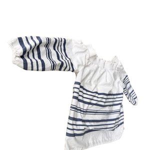 Vineyard Vines Top Small Off Shoulder Breaker White Navy Striped Festive…